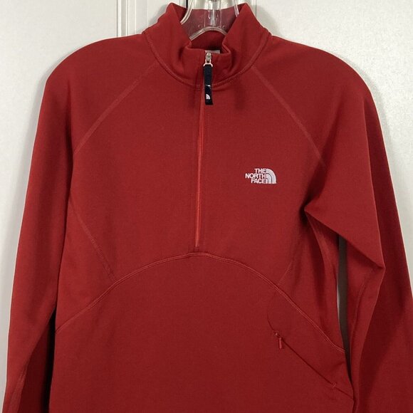 North Face Womens Size S Flight Series Half Zip Sweatshirt Zip Pocket Thumbholes - Picture 2 of 13